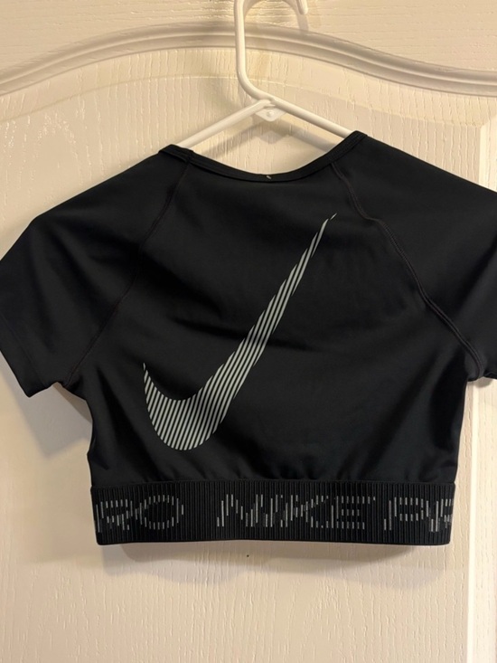 Nike Tops - Nike Black Pro Crop Top with Elastic Logo Hem